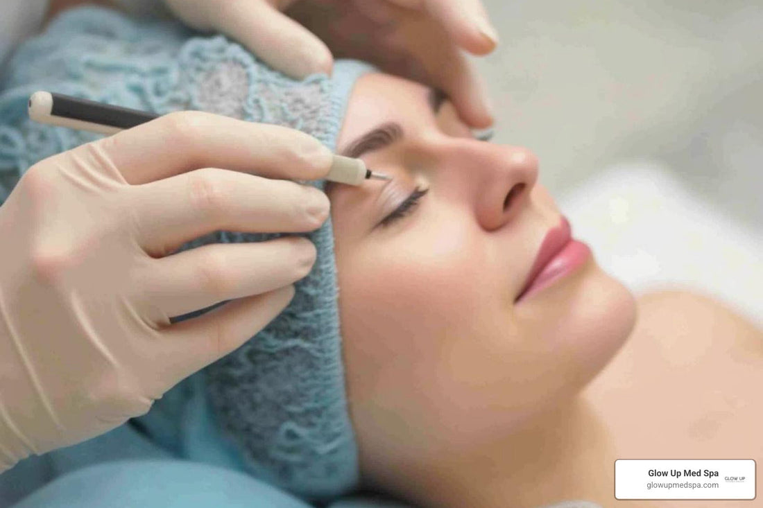 Wrinkle-free forehead guide: Achieve smooth results with dermal fillers at Glow Up Med Spa.